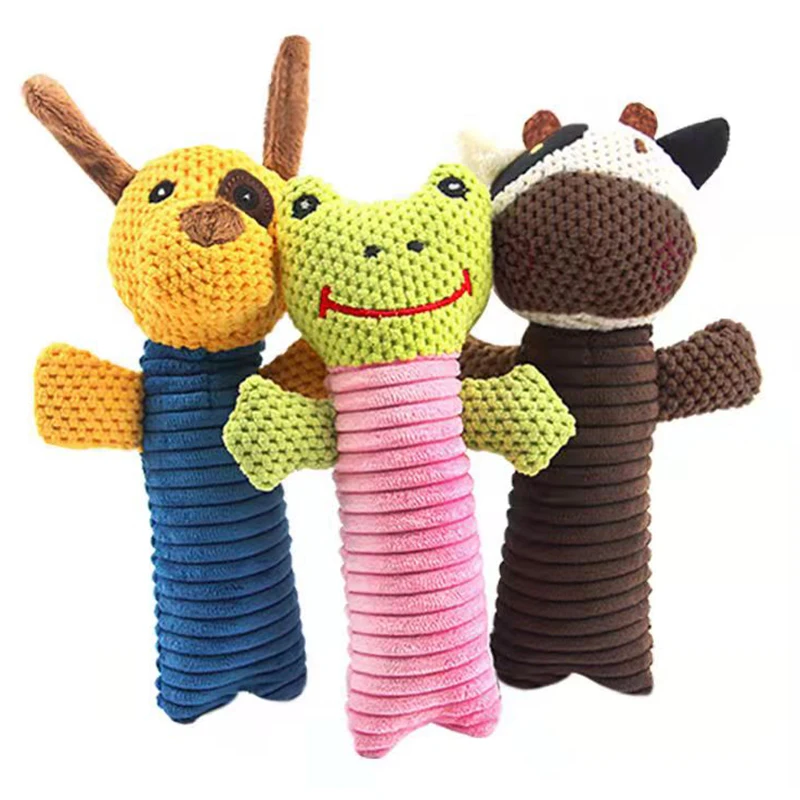 

Pet Chew Toys Corduroy Plush Squeaky Dog Sound Squeak Animal Toy Molar Bite Resistant Teeth Cleaning Toothbrush Dog Accessories