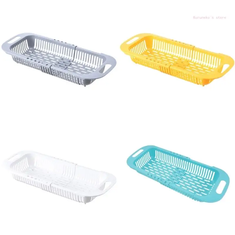

Telescopic Drain Basket Expandable Collapsible Dish Drying Rack Over Sink Organizers for Sink Items Storage & Drying