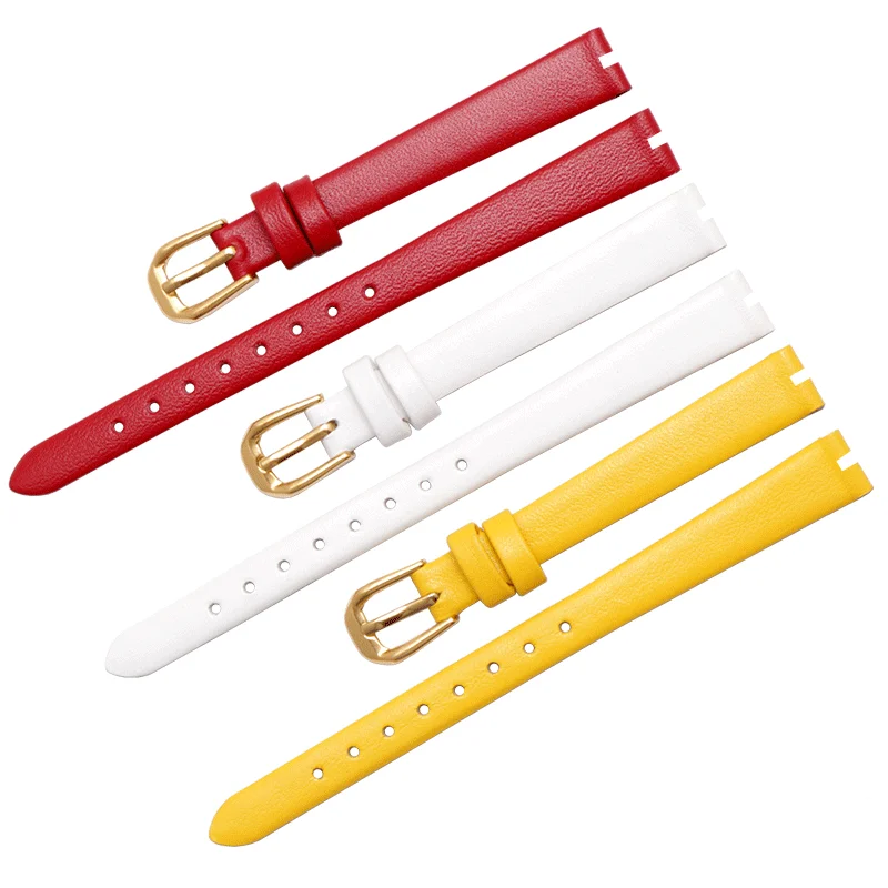 Genuine Leather Watch Strap for Tissot 1853 Notch Strap Flamenco Series T003 Belt Women's T009a Watchband 8*3mm 10*3 mm 12*3mm