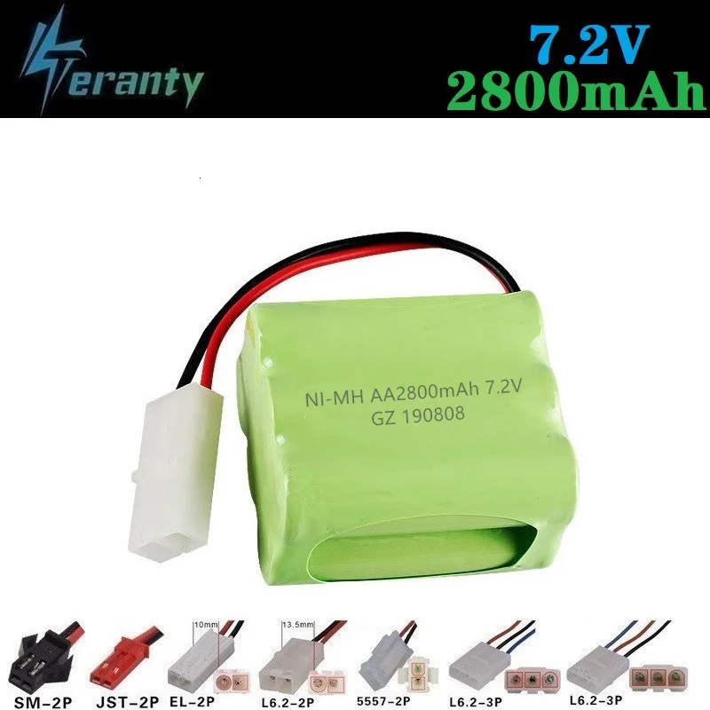 

( T Model ) 7.2v 2800mah NiMH Battery For Rc toys Car Tanks Trains Robot Boat Gun Ni-MH AA 700mah 7.2v Rechargeable Battery 1Pcs