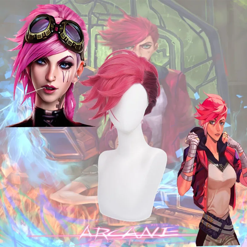 Аниме Arcane Vi парик для косплея игра LOL волосы из синтетического волокна женщин