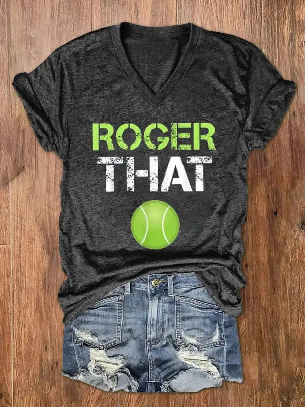 

Women's The Goat RF Tennis Legend Print V-Neck T-Shirt