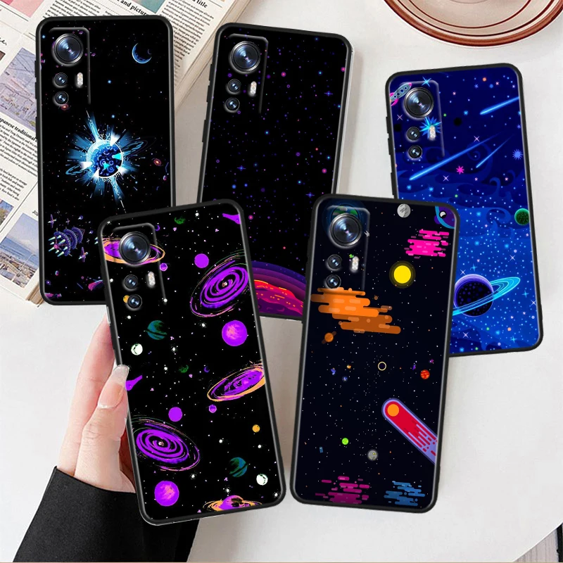 

Cosmic Planet For Xiaomi Mi 13 12T 12S 12X 11i 11X 11T Play HyperCharge Lite Ultra Pro Black Soft Phone Case