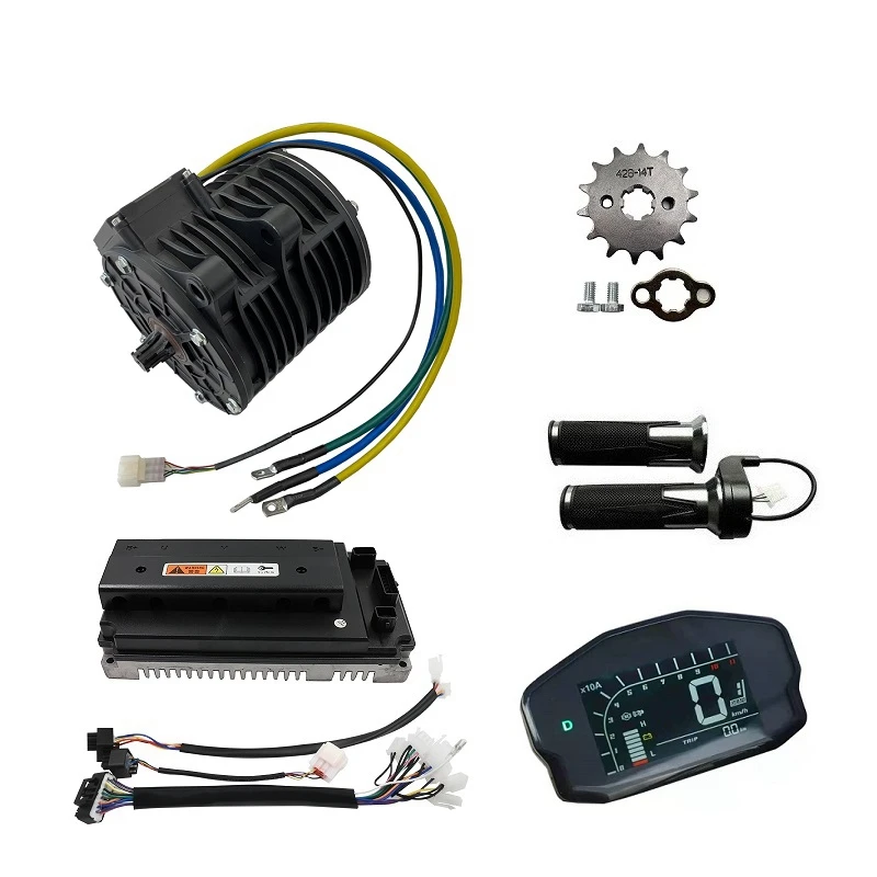 

QS138-B 70H 3000W Mid-Train PMSM Motor With Votol EM-150s Controller DKD Speedometer For Electric Motorcycle