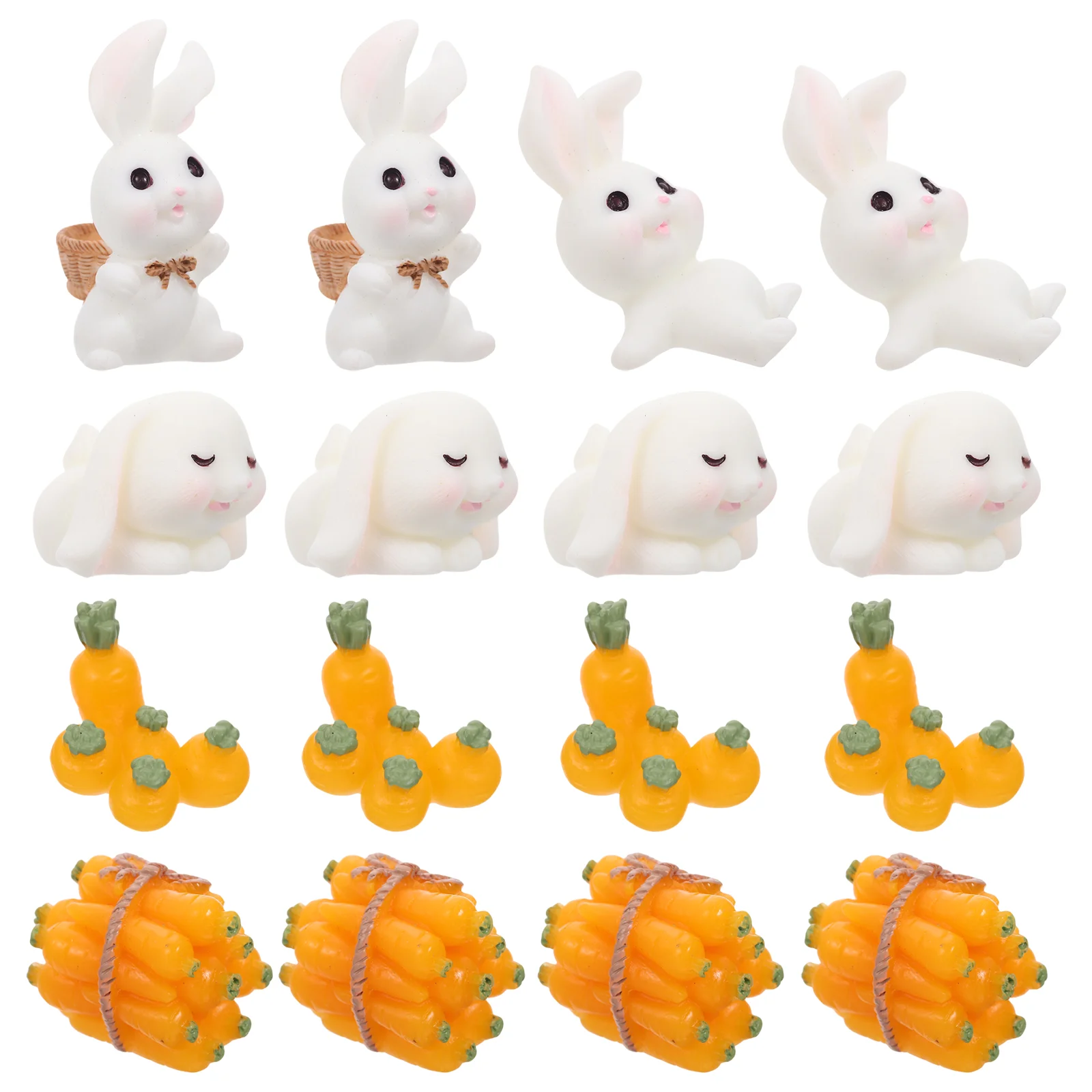 

1 Set Rabbit Carrot Shape Decor Rabbit Model Landscaping Decor Garden Layout Decor