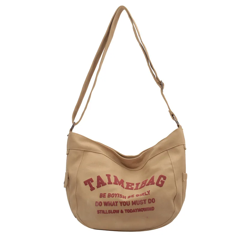 

2553 Студенческая холщовая женская новая Универсальная вместительная сумка-мессенджер через плечо 2022