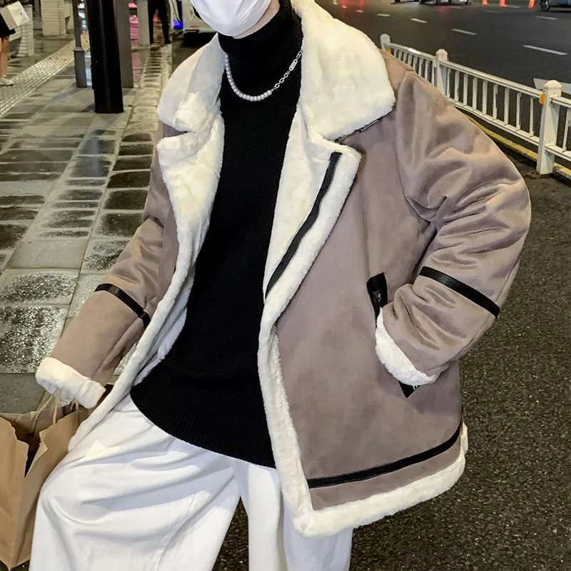 Winter Jacket Men Warm Fashion Casual Short Coat Mens Japanese Streetwear Loose Fleece Thicke Jacket Men Clothes M-3XL