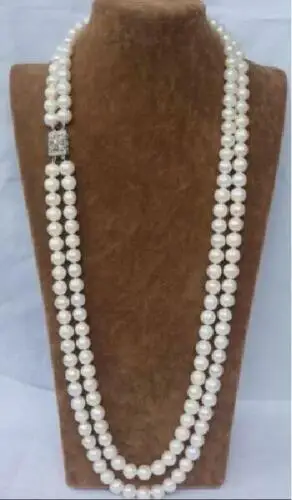 

2 ROW AAA+ 9-10MM BEAUTIFUL NATURAL WHITE AKOYA SOUTH SEA PEARL NECKLACE 24-25" Luxury Jewelry Pearl Necklace Choker