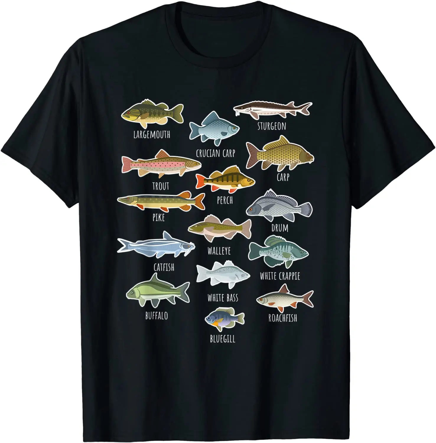 

Types Of Freshwater Fish Species Fishing T-Shirt
