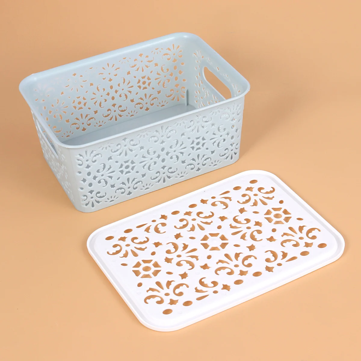 

Storage Basket Box Baskets Bins Stackable Organizer Desktop Hollow Drawer Clothes Coloured Bin Wardrobe Kitchen Out Closet Lid