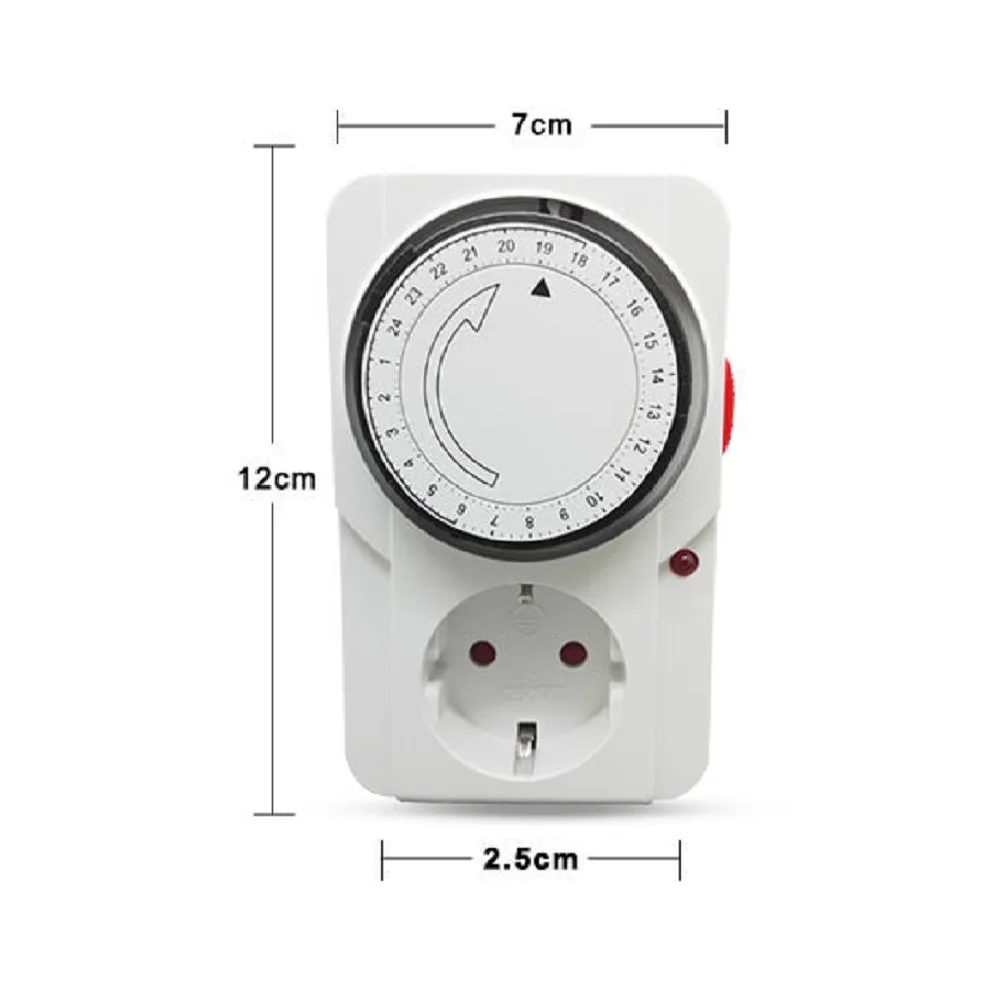 Brand New Durable And Practical Timer Plug Home AC 220V EU/UK/AU 11.8CMx7CM/4.6'' X2.7'' For Automates Lights