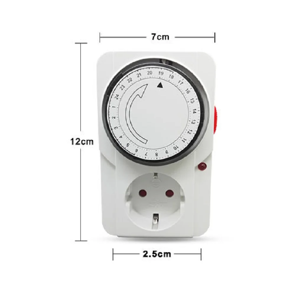 

Brand New Durable And Practical Timer Plug Home AC 220V EU/UK/AU 11.8CMx7CM/4.6'' X2.7'' For Automates Lights