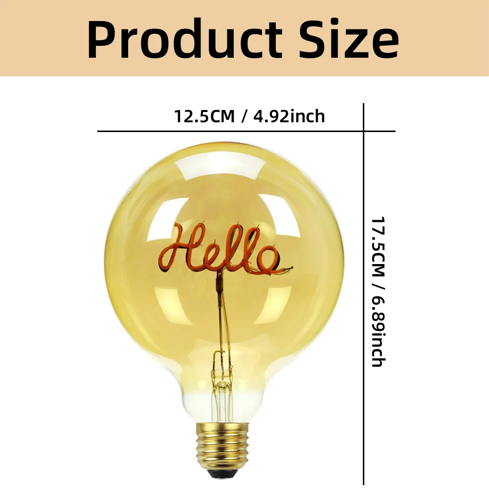 TIANFAN светодиодная лампочка Эдисон янтарного цвета 4 Вт с регулировкой яркости 220 В