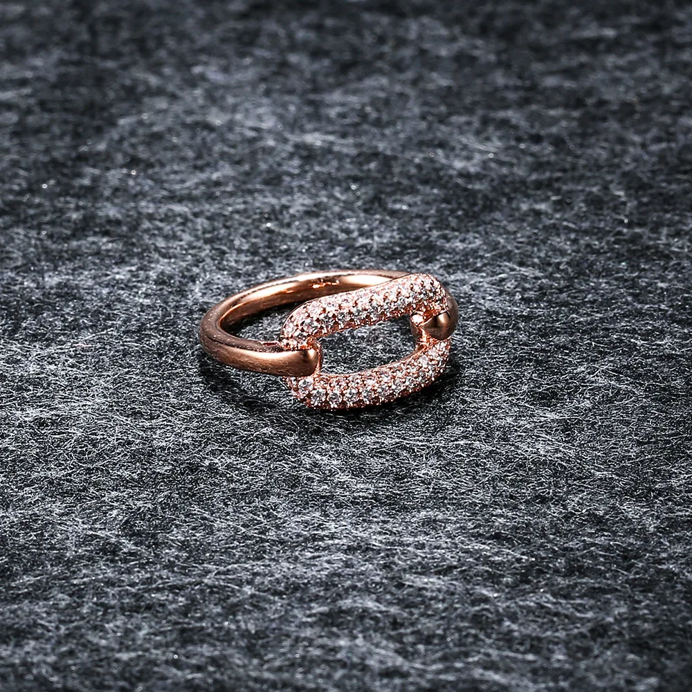 

APM STYLE High Quality 925 Sterling Silver Clasp Ring Rose Gold Temperament Ring Gift To Friends