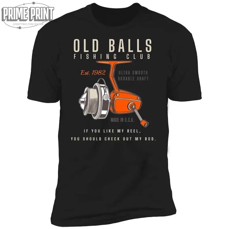 Забавный подарок на день рождения для рыбалки мужчин Old Balls Club Est. Футболка 40-й