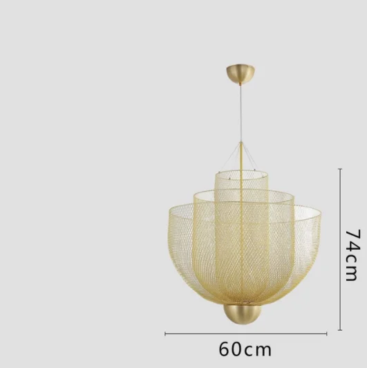 

Meshmatics Pendant lamp Metal birdcage Chandelier for Restaurant Bedroom living room LED Dimmable gold sliver mesh Pendant light