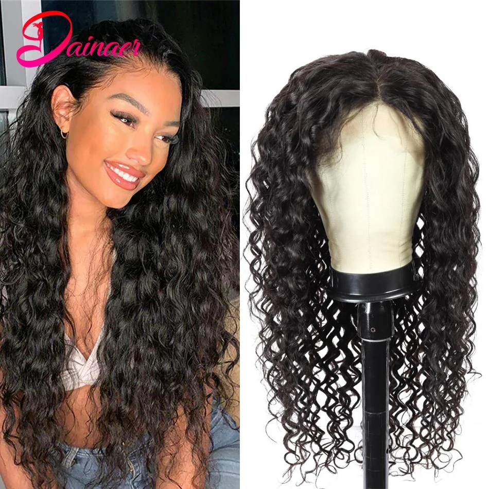 

Бразильские человеческие волосы, кружевной передний парик 13X4, водные волны, кружевной передний парик, предварительно выщипанные парики для...