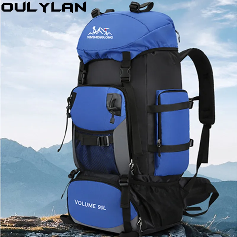 

Oulylan Women Men Tactical Backpack 90L Waterproof Hiking Bag Cycling Climbing Rucksack Travel Bag Outdoor Sports Ba
