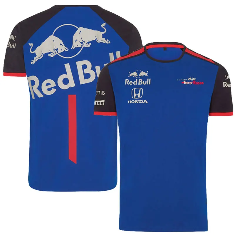 

F1 Formula One 2021 Hot Max Short Sleeve T-Shirt Champion Blue Red Spot Shirt Men