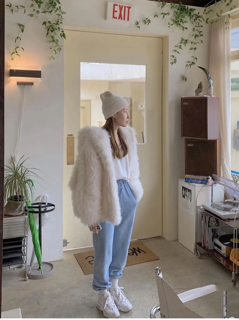 Winter New Hooded Environmental Protection Fox Fur Fur Coat for Women Loose Internet Hot Slimming Faux Mink Fur Coat luxury