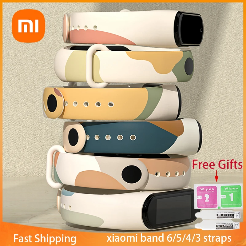 

Xiaomi Colorful Strap for Mi Band 6 5 4 3 Strap MI Band 5 6 NFC Sport Smartwatch Bracelet Silicone Wrist Straps