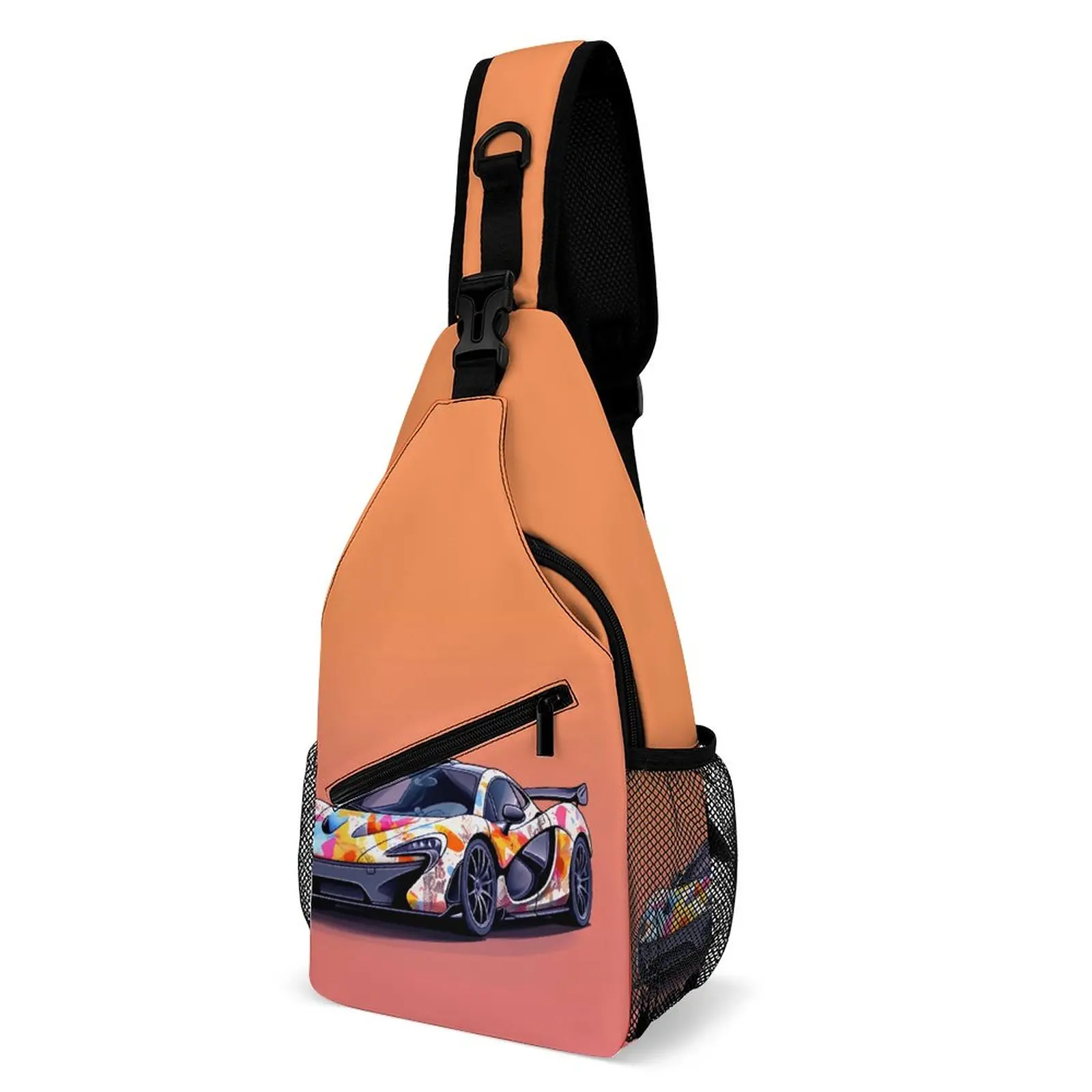

Powerful Sports Car Shoulder Bags Graffiti Simplified Form Modern Chest Bag Boy Motorcycle Daily Sling Bag Print Crossbody Bags