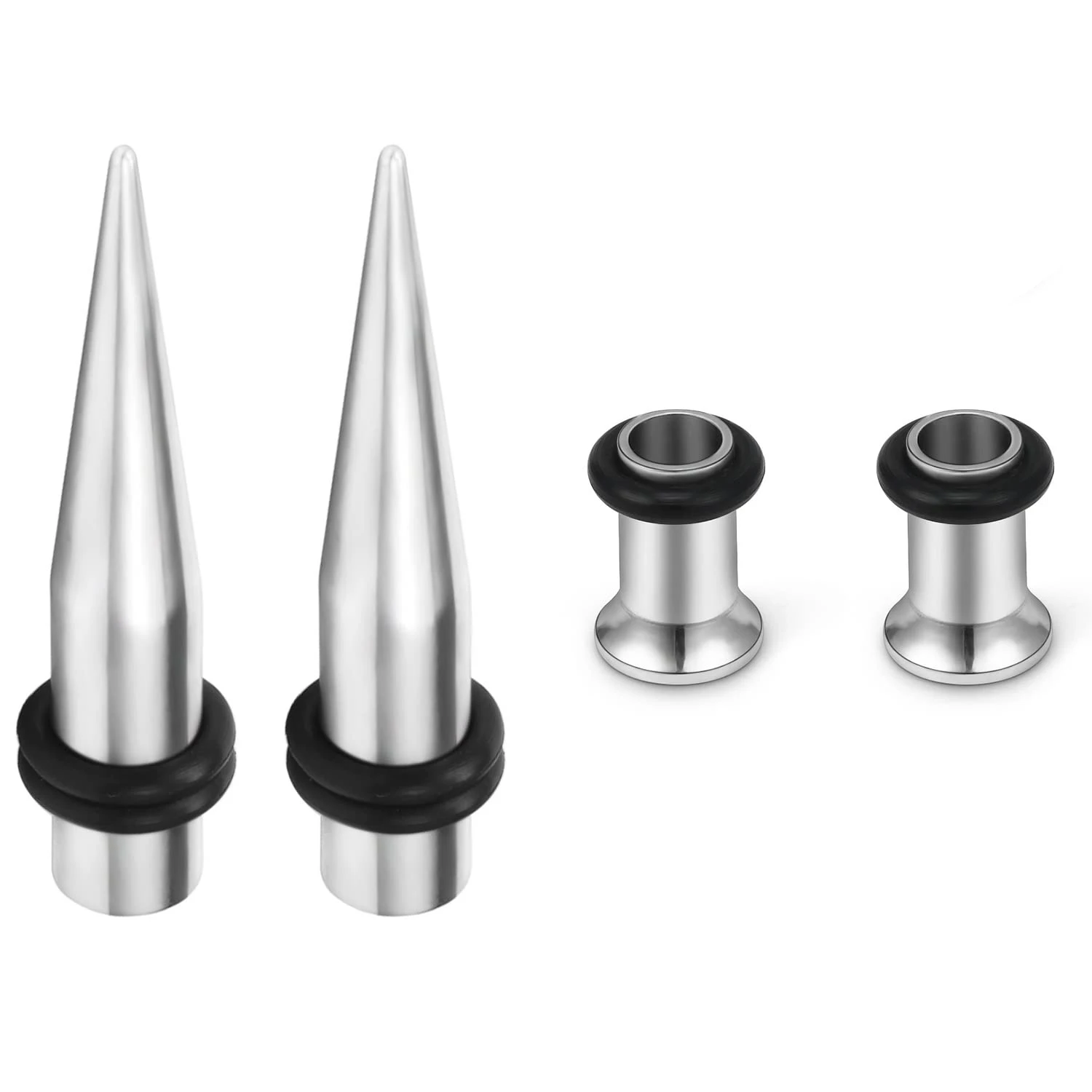 WKOUD 2 пары таперов и туннелей из стали 316l для растяжки ушей комплект мерных зондов выберите 00g-14g (1,6 мм-10 мм) YXYS on.