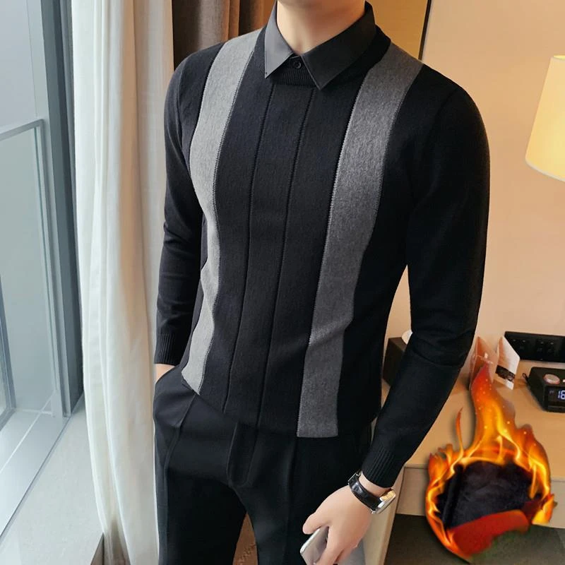 

2023 Winter Autumn Sweater Men Korean Fashion Clothes Streetwear Loose Oversized Sweater Male Long Sleeve Knitted Pullover R28