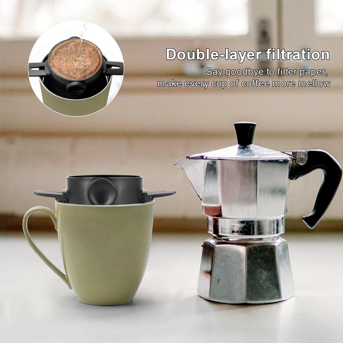 

Stainless Steel Drip Coffee Tea Holder Reusable Paperless Pour Over Coffee Dripper Portable Foldable Coffee Filter Coffee Maker
