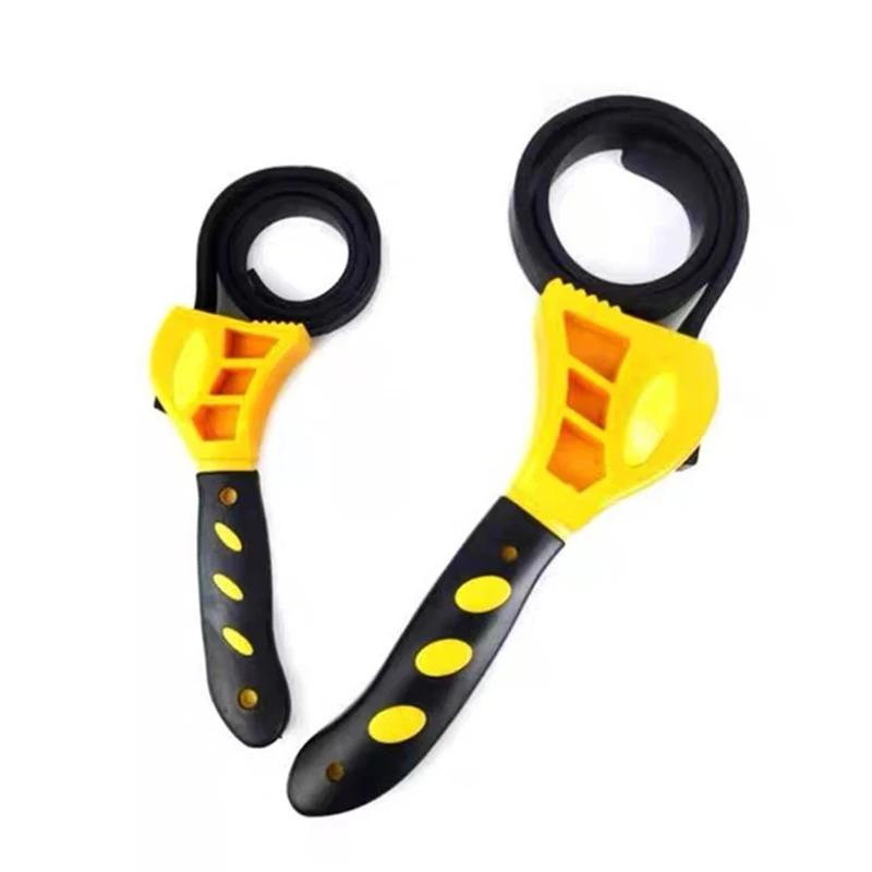 

6/8 Inch Belt Wrench Oil Filter Spanner Set Rubber Band Wrench Can Opener Adjustable Water Pipe Pipe Multi Disassembly Tool