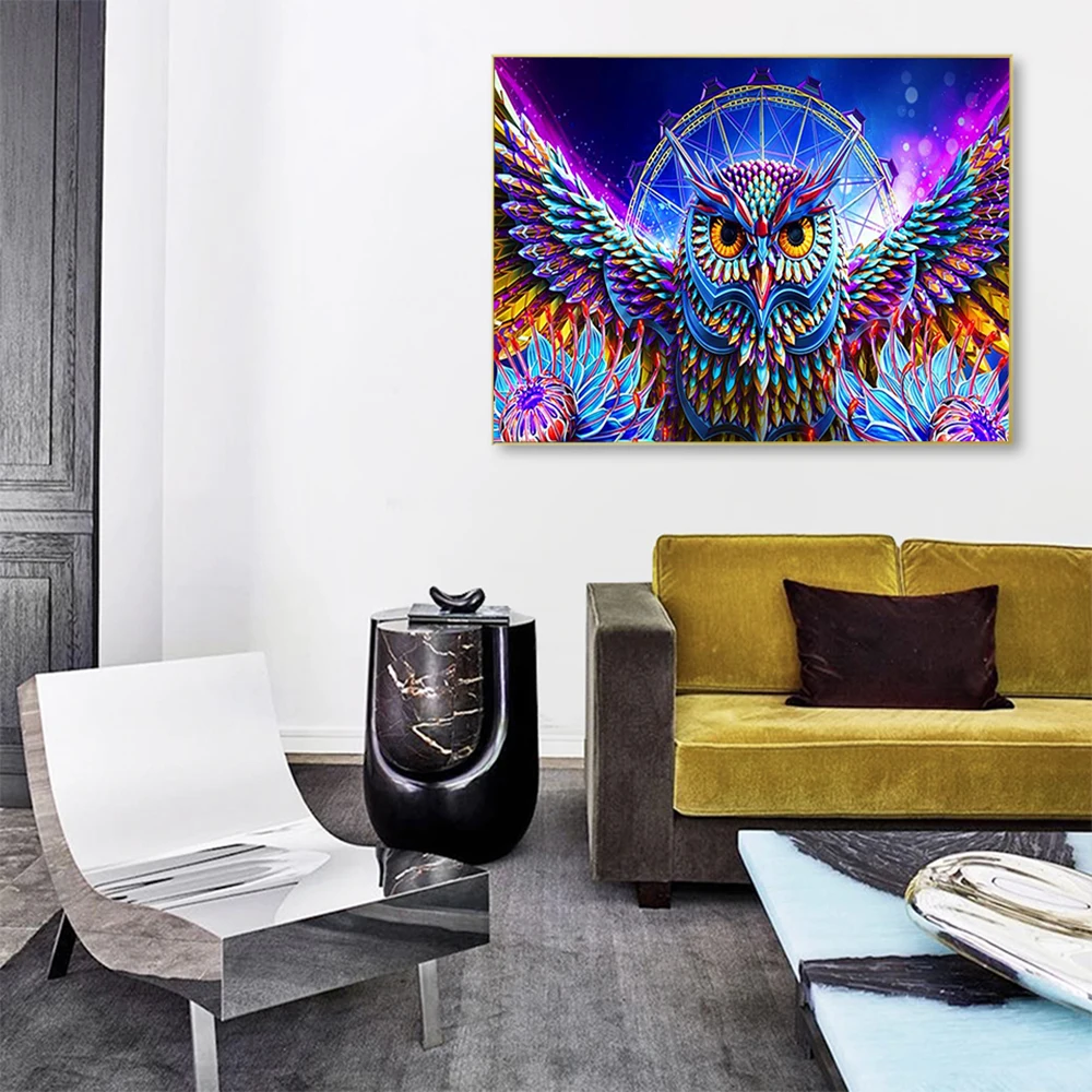 

All diamond embroidery owl cross stitch diamond painting Rhinestone animal picture mosaic art wall decoration