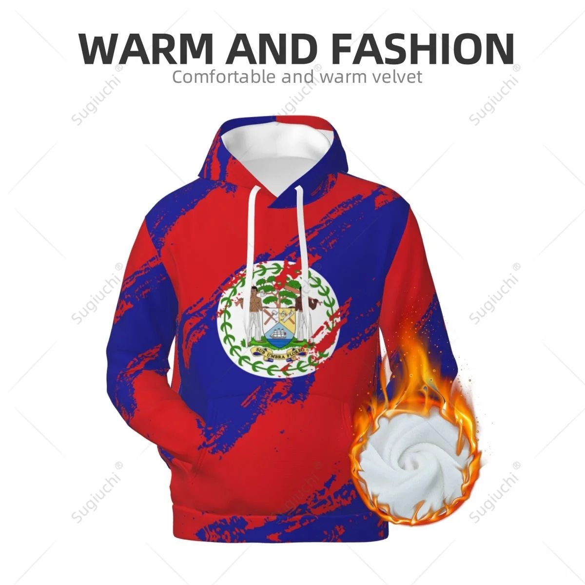 Толстовка унисекс с белизским флагом повседневный свитшот из полиэстера 3D