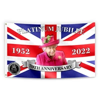 2022 elizabeth ii platinums jubilee flag 3x5ft union jack flag featuring her majesty the queen souvenir decoration for queens