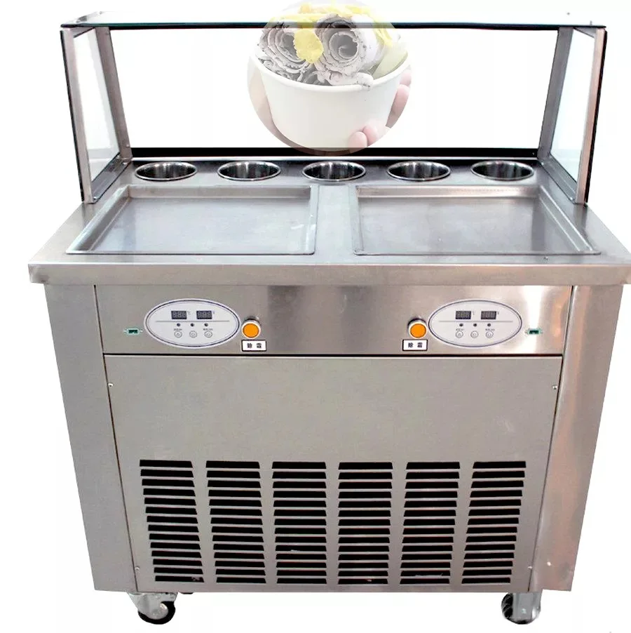 

Thailand Style Roll Fry Ice Cream Machine Turkey with Flat Table Pan Fried Ice Cream Rolls Machine