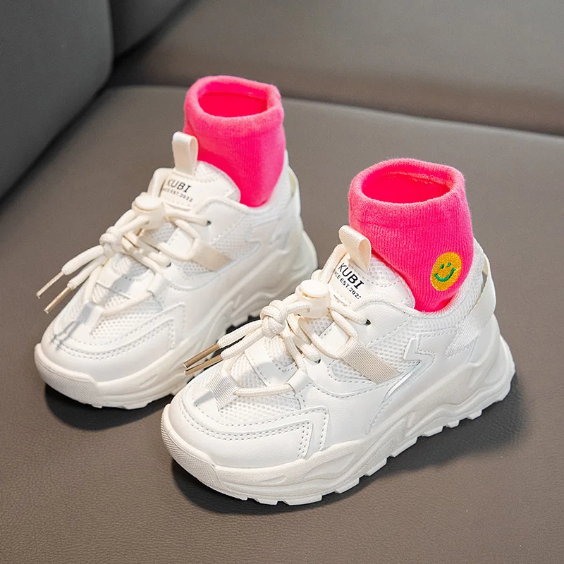 Brand Kids Running Shoes Outdoor Sport Shoes Girls Lightweight Sneakers Tenis Pink Breathable Antislip Children Walking Shoes enlarge
