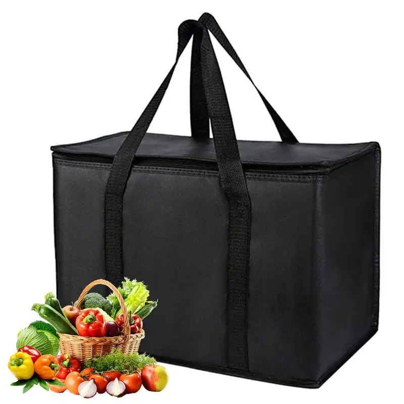

Collapsible Cooler Bag Heavy Duty Food Delivery Shopping Market Organizer Insulated Tote Bag Grocery Fruit Food Meal Storage