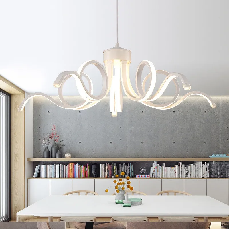 

Chandelier Led Art Pendant Lamp Light Room Decor L72-Novelty Modern Round Petals Acrylic Indoor Bedroom Living Study Parlor