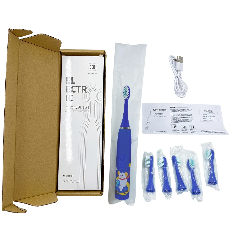 Зубная щетка Детская электрическая 4 режима USB Ipx6 | Бытовая техника