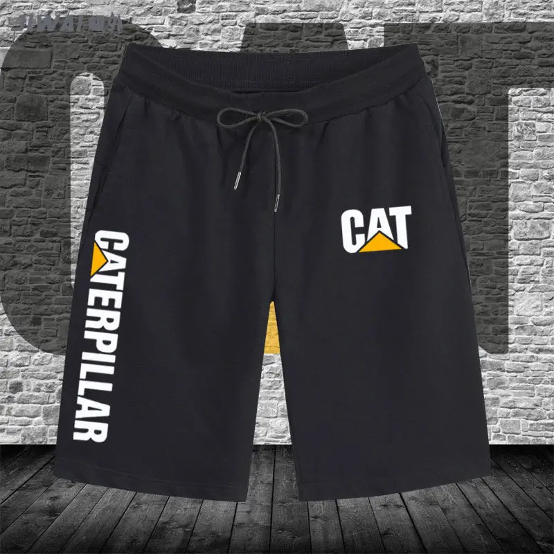 

2022 NEW Men Running Sport Shorts for Men Caterpillar brand logo Casual Summer Elastic Waist Solid Shorts Printed Clothing