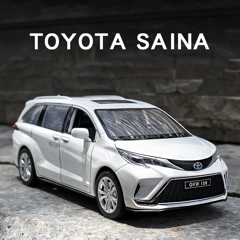 1:24 Toyota Sienna Granvia MPV Van Alloy Diecasts & Toy Vehicles Metal Toy Car Model Sound and light Collection Kids Toy