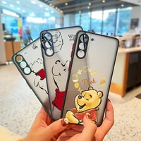 hot art winnie the pooh for samsung s22 s21 ultra s20 fe s10e s10 lite s9 s8 plus frosted translucent matte cover phone case