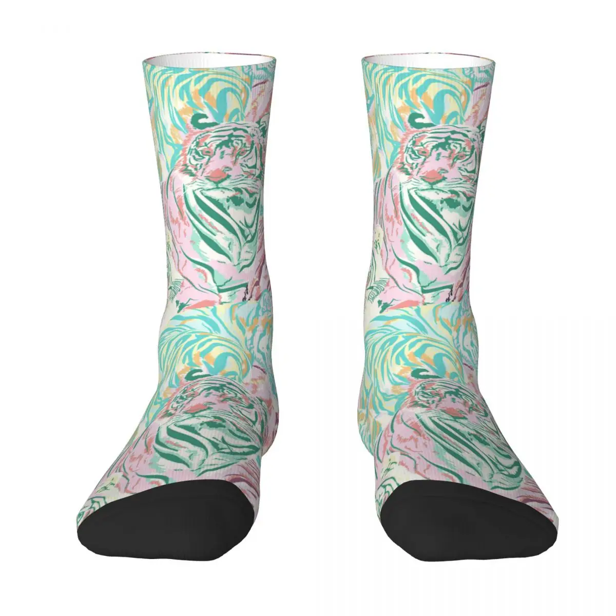 Animal Tigers Art Pastel Color Seamless Pattern Adult Socks,Unisex socks,men Socks women Socks