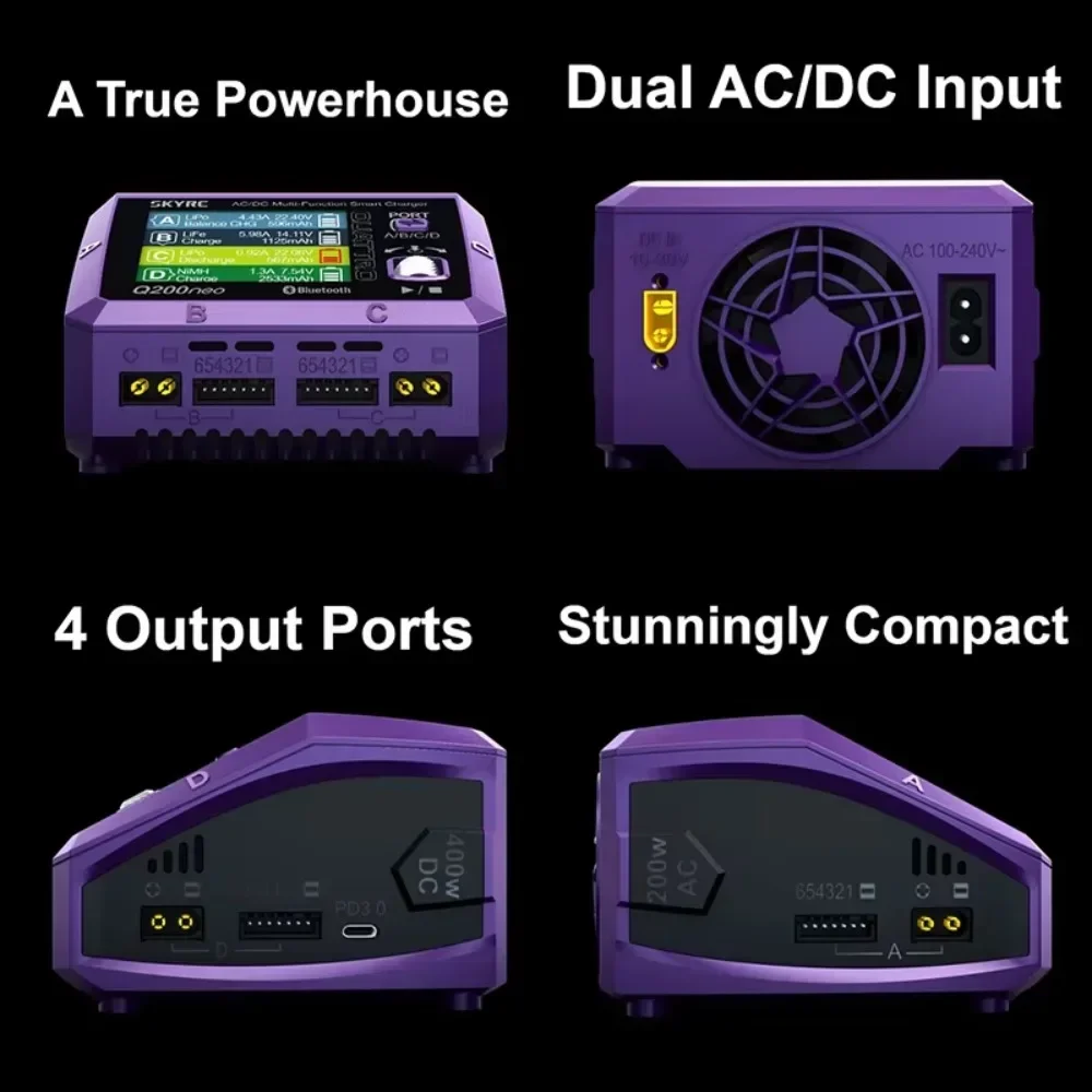 SkyRC Q200neo Lipo Балансное зарядное устройство Разрядник AC200W DC400W 10A для 1-6S LiPo Li-ion Life LiHV