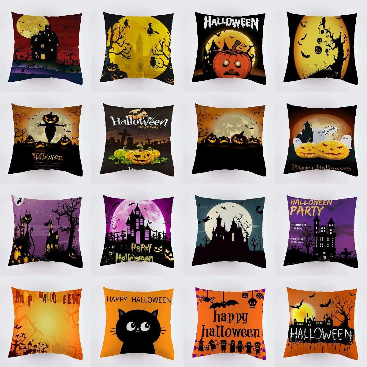 Decorative Halloween Pillowcase Polyester Square Cushion Cover Throw Pillows Bed Couch Home Decor Dakimakura