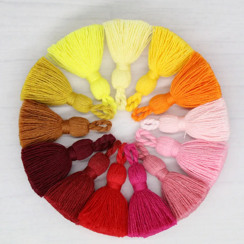 

10pcs 3cm Earrings Fringe Charms Cotton Tassel Brush For Diy Jewelry Making Keychain Bags Trim Pendant Crafts Accessories