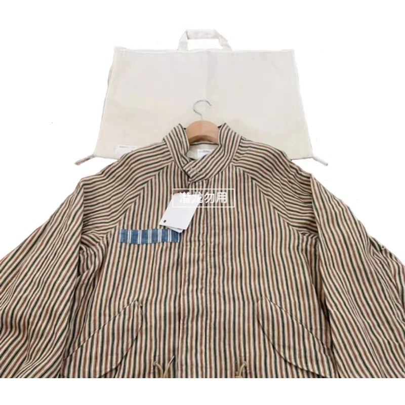 Vux WMV 20SS SIX-FIVE FISHTAIL SANTOME M65 wiatrówka w paski ze starożytnej tkaniny