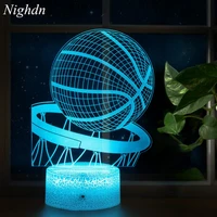 basketball night light3d illusion led lamp 16 colors dimmable with remote control smart touch best christmas birthday gift