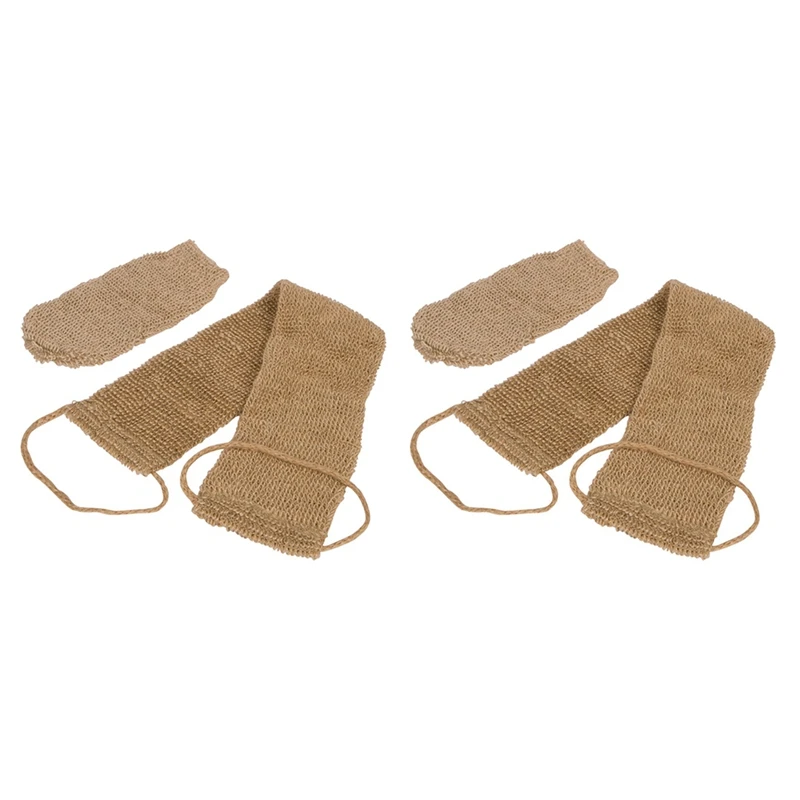 

2X Back And Body Scrubber Exfoliating With Exfoliating Loofah Pad For Shower,Loofah Strap Back Sponge For Bath Spa Clean