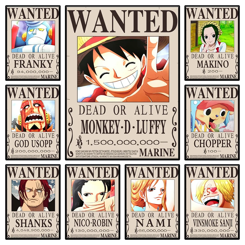 

One Piece Anime Poster Watercolor Mural Decoratio Picture Luffy Zoro Canvas Painting Wall Art Prints Children Bedroom Decor Gift