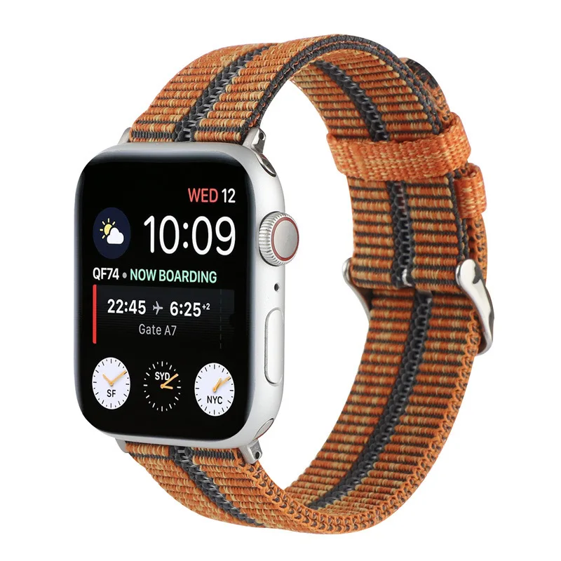 Sport Loop Strap For Apple Watch band 44mm 45mm 42mm 41mm 40mm 38mm Nylon Braided Bracelet correa iWatch Series 3 4 5 6 SE 7